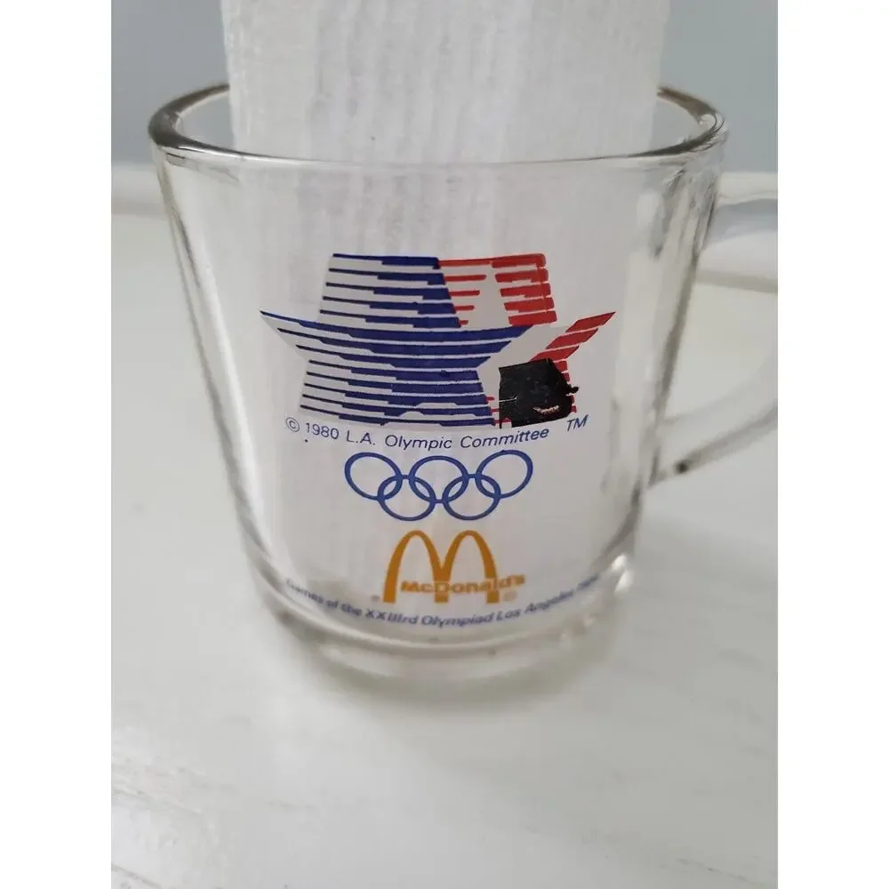McDonalds‎ VINTAGE 1984 LOS ANGELES Olympics Coffee/Tea Cup/Mug Glass Lot of 3